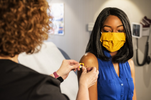 A person getting vaccinated