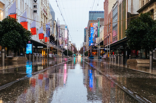 An empty street in Melbourne 